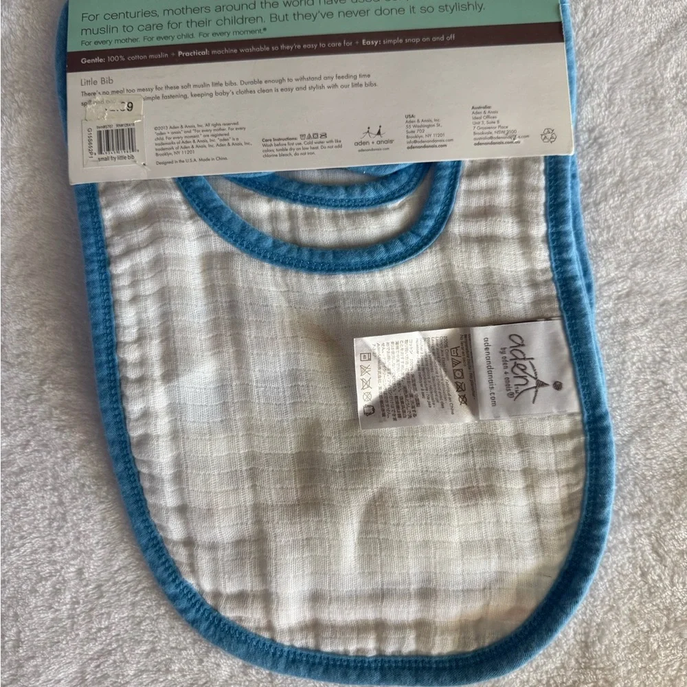 Aden + Anais Little Bibs - Orange and Blue Star Design NWT, retired pattern